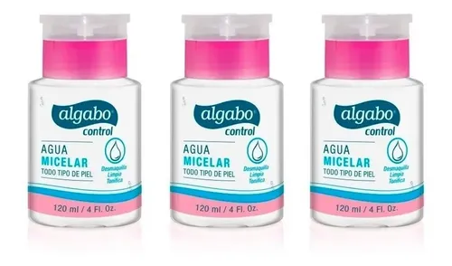 Agua Micelar Algabo Con Dispenser Dosificador 120ml X 3u