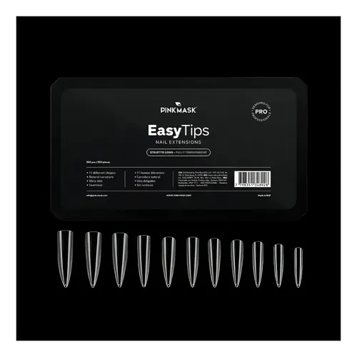 Pink Mask Easy Tips Soft Gel Stiletto Largo X 550u Lisa