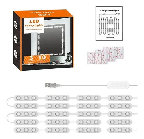 Espejo Decorativo Con Luz Led De 200 Cm, Color Blanco Superb