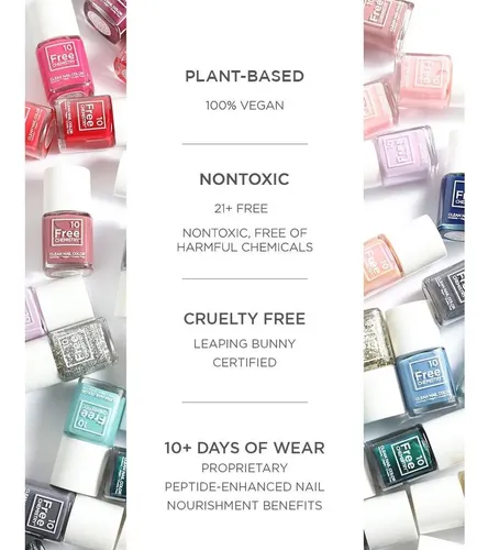 Top Coat De Uñas Vegano 10+ Free Con Brillo