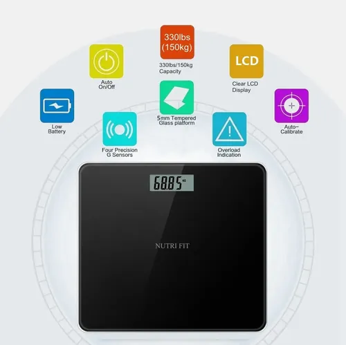 Nutri Fit Digital Bathroom Scale For Body Weight, Bath Sc…
