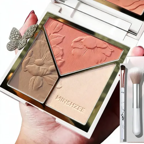 Paleta 3 En 1 Petansy Iluminador Contorno Rubor