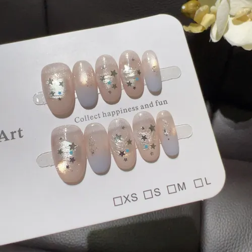 Alta Calidad Parche De Uñas Con Brillo De Estrella Azul