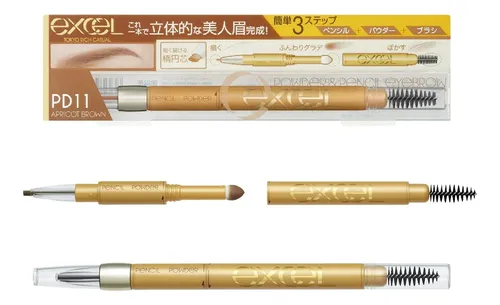 Polvo Y Lápiz Para Cejas Excel Pd11 Apricot Brown