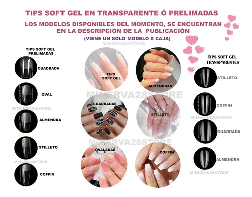 Kit Tips Soft Gel Cherimoya X120u Base Coat, Top Coat, Lima