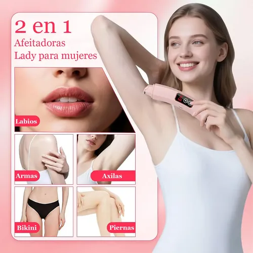 Depiladora Eléctrica Mujer 2en1 Intima Bikini Recargable Rt Rosa