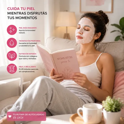 Pack X6 Mascarillas Faciales Colageno Skincare Hidratacion