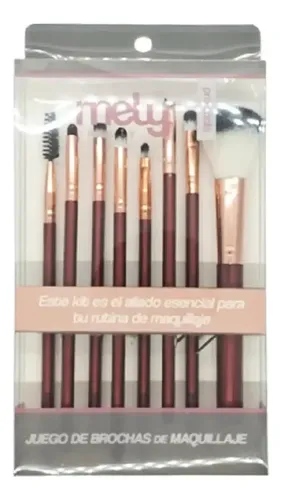 Brochas Mely Set De Pinceles Para Rostro Y Ojos Fibra Doble Color X1_rojo / 8 Brochas Mely
