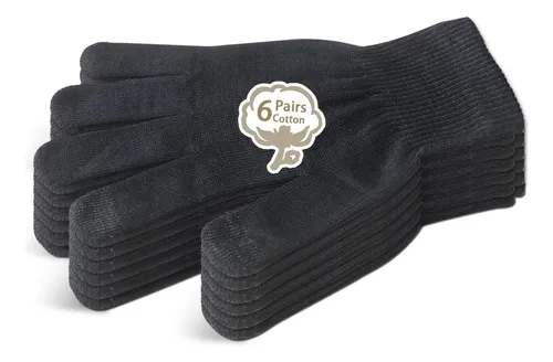 Guantes Algodón Negros Hidratantes Con Touch Para Piel Sens