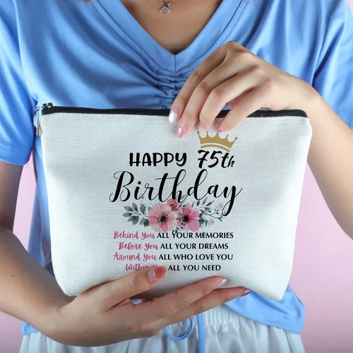 Bolsa De Maquillaje Cawnefil Para Regalo De 75 Cumpleaños Pa