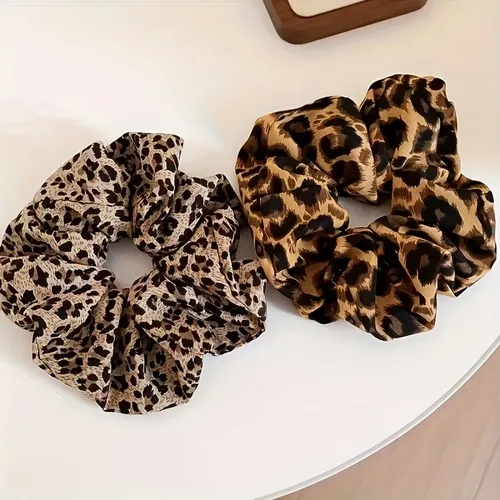 2 Lazos  Leopardo  Elásticas  Coleta  Diario  Set