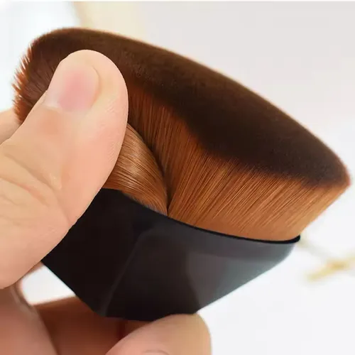 Brocha Plana Hexagonal Polvos Crema Base Maquillaje
