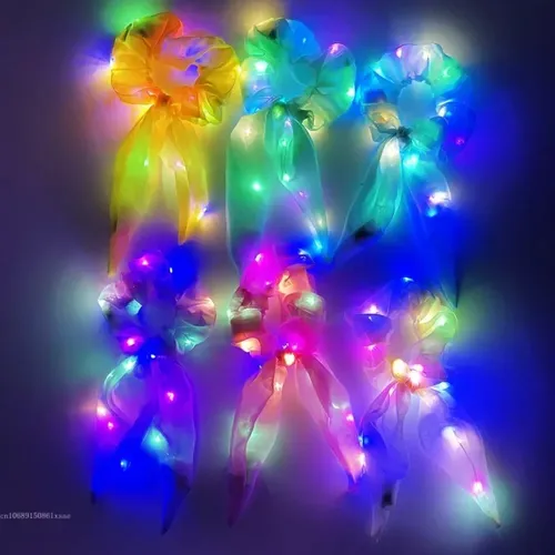 4 Gomas Led Luminosas Multicolor 3 Modos Fiesta Niñas