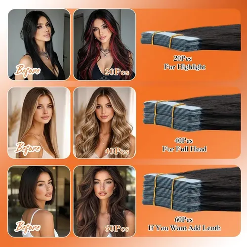 Extensiones De Cabello Con Cinta Itsputao 18 In Negro
