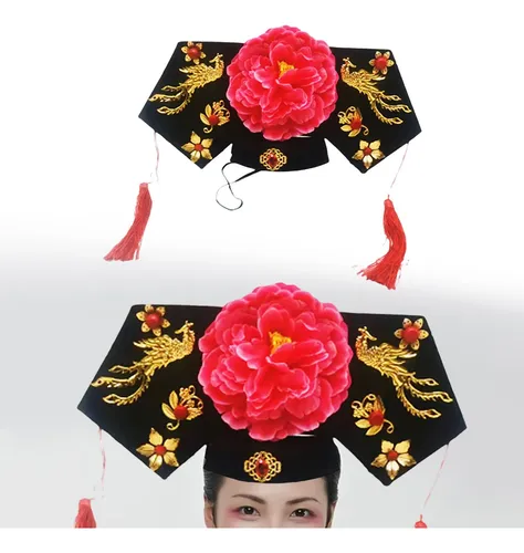 Diadema Qing Emperatriz, Tocado Floral Multicolor Multicolor
