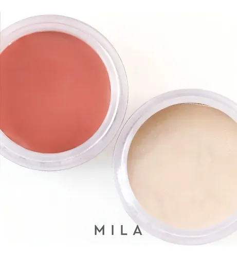 Set Rubor e Iluminador Mila Profesional Barra Rosa 5.6mL