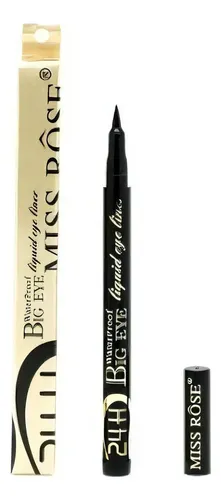Delineador de ojos líquido Miss Rose Big Eye Liquid Eyeliner color negro