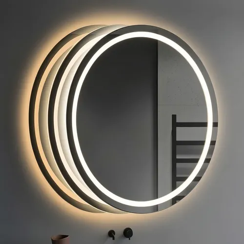 Espejo Circular Led 60cm Touch Antiempañante Luz Fria Calida