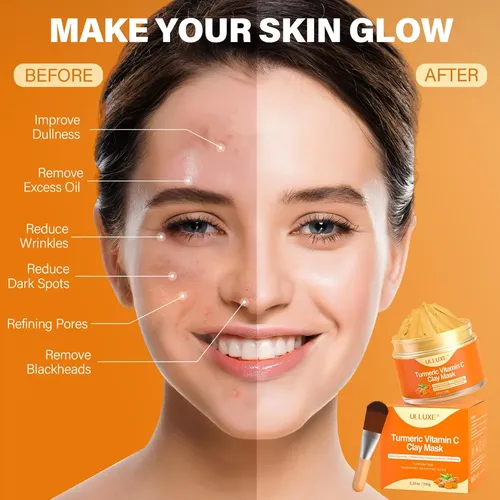 Mascarilla Facial Ulluxe De Arcilla Y Vitamina C 150 G