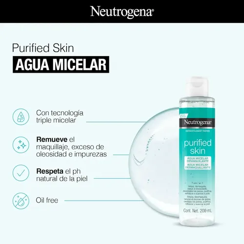Neutrogena Agua Micelar Desmaquillante Purifiend Skin X200ml