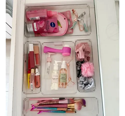 Organizador Acrílico Pack X 5 Piezas Transparente Multiuso