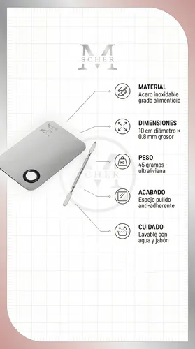 Paleta Mezcladora Maquillaje Profesional Metal Resistente