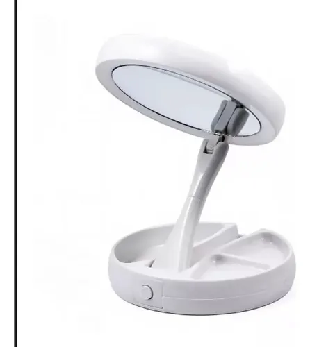 Espejo Redondo Maquillaje My Fold Jin Luz LED Táctil USB Portátil x10