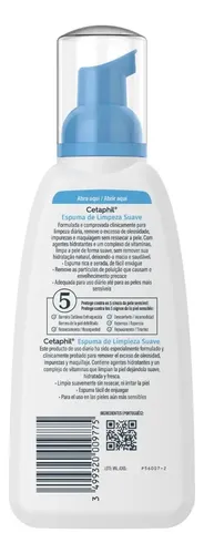 Cetaphil Espuma de Limpieza Facial Suave Glicerina Piel Sensible 236 ml | Autoespumante que elimina suciedad, grasa y maquillaje sin resecar, con glicerina, vitamina B5 y E para calmar piel sensible.