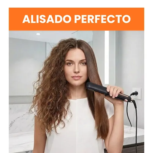Planchita De Pelo Gx-113217 Plancha Ceramica Alisado Seco Humedo Ionica 45w Negro Gxtronics