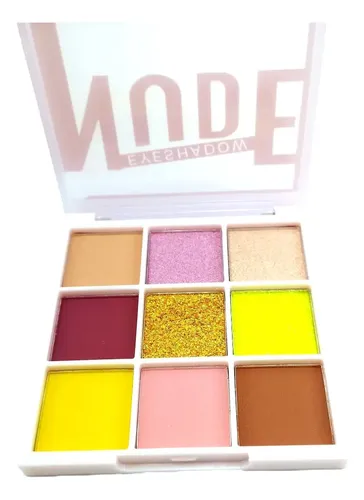 Paleta Sombras De Ojos Matte Y Glitter Nude Skora 9 Tonos