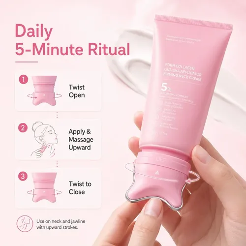 Crema Antiarrugas Pdrn Gua Sha Para El Cuello, Reafirmante Y Suav