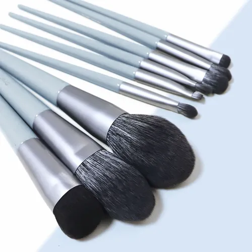 Pincel De Maquillaje Set Zorro Blanco 9 Pinceles Completos