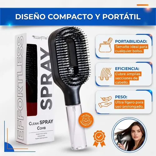 Cepillo Desenredante Spray 2 En 1 Antifrizz Hidratacion