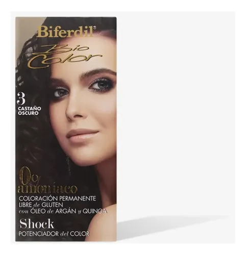 Biferdil Tintura Kit Amoniaco 0 % – Vegano Tono 3 castaño oscuro