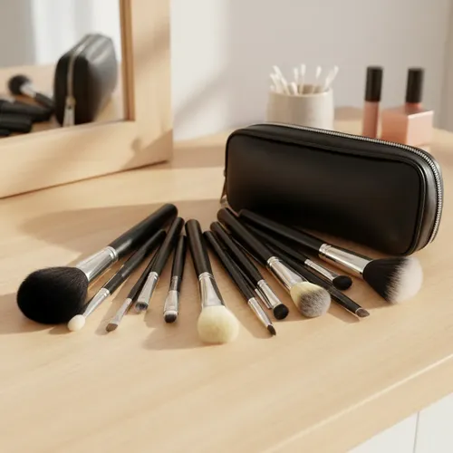 Set 12 Brochas Pelo Natural Y Sintetico Con Estuche