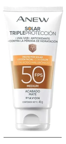 Protector Solar Color Facial Fps 50 Medium Anew Hialuronico