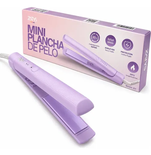 Mini Plancha De Pelo Zatys Cerámica Color Lila