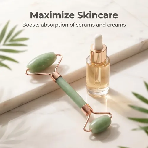 Rodillo De Jade Verde Facial Para Masajes Y Antiedad