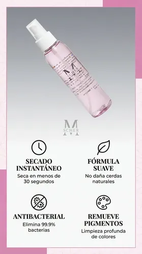 Limpiador Instantáneo Brochas Y Pinceles Spray Secado Rápido Rosa