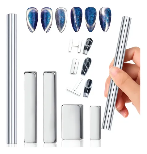 5pzs Herramienta Imán Esmalte Ojo Gato Imán Potente Silver Silver