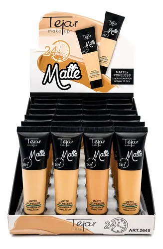 Set 24 Bases Maquillaje Liquida Foundation Tejar Matte 24 Hs