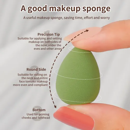 5 Esponjas De Maquillaje Mini Beauty Blender Con Estuches