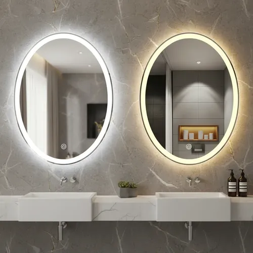 Espejo Con Luz Led Touch Tactil 50 X 70 Ovalado Cuantoarte