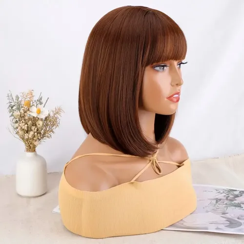 Peluca de cabello colageno natural Italian Hair NYS927 tono nys927-30-33 con base de tamaño universal con regulador