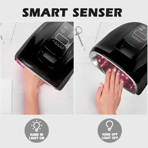 Lámpara Uv Led Uñas Recargable 90w Negra Profesional