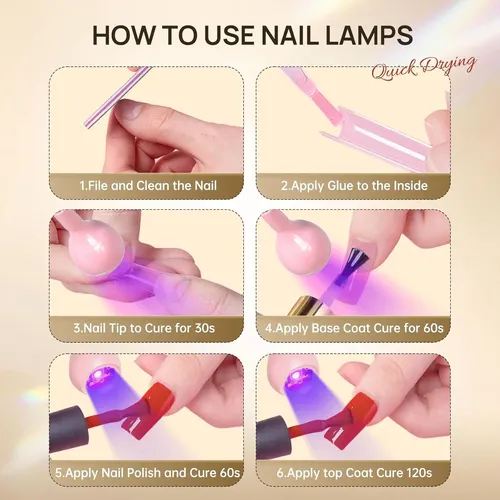 Lámpara Uv Led Para Uñas Gel Rosa Con Soporte Y Pinza