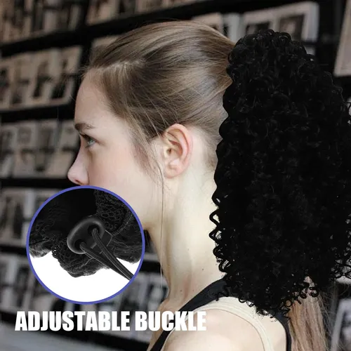 Extensión De Cabello Rizado Para Coleta De Mujer