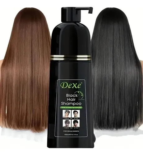 Shampoo Dexe Negro 400ml Black Hair Cubre Canas En 5 Minutos