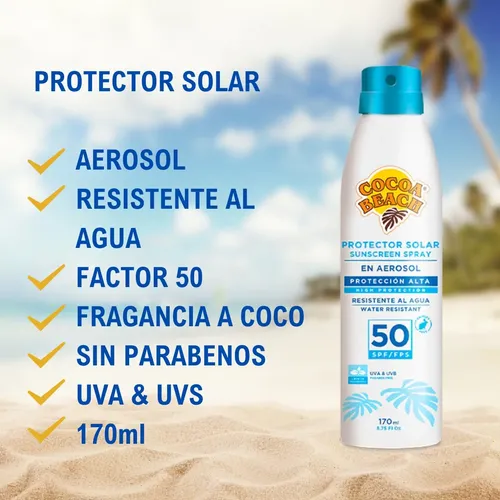 Protector Solar Bloqueador Fps 50 En Spray 170ml Cocoa Beach