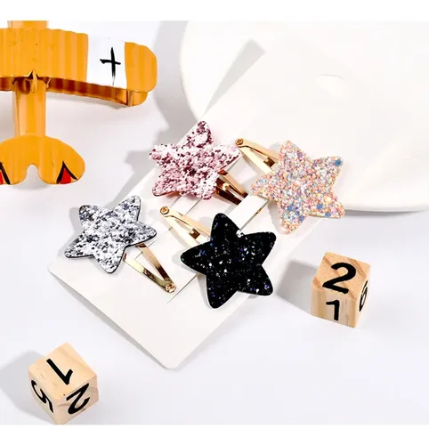 Horquillas Con Purpurina Con Forma De Estrella Para Mujeres